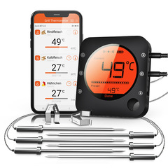 クロスボーダー人気ワイヤレスbluetoothデジタルバーベキュー肉温度計BBQキッチンオーブン温度計2-6プローブ