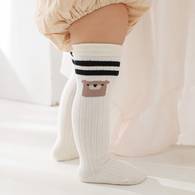 21秋冬嬰兒襪子兒童男女童過及膝中長筒卡通松口無骨不勒腿襪子