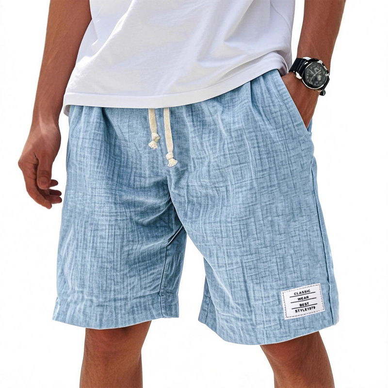 2026 Amazon New European and American Style Loose Cotton Shorts Men's Summer Pocketed Casual Pants Beach Pants 2026 Amazon New European and American Style Loose Cotton Shorts Men's Summer Pocketed Casual Pants Beach Pants