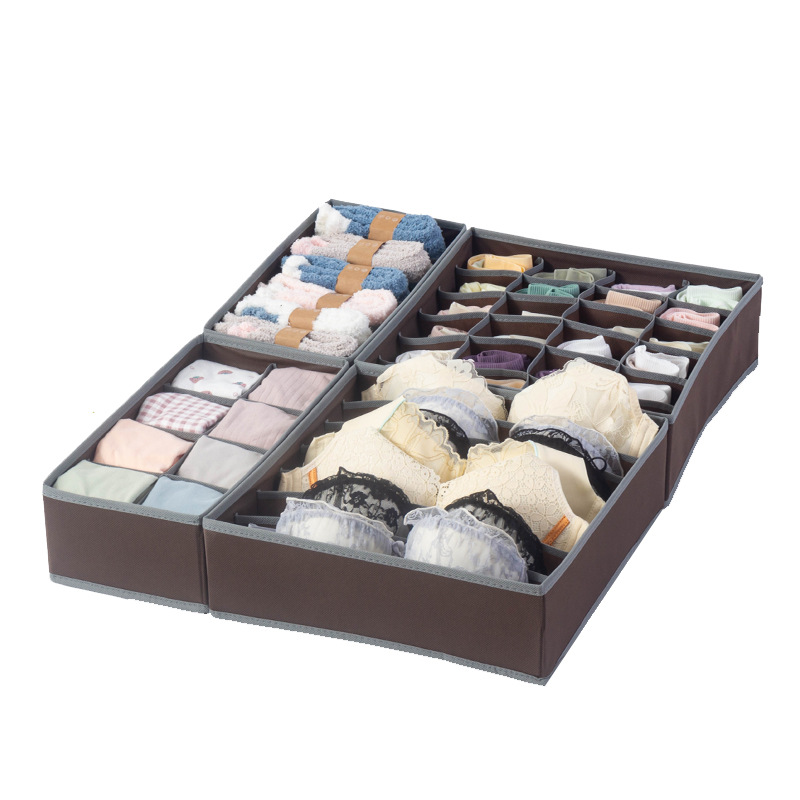Set de 4 cajas de almacenamiento de tela no tejida, organizadores para ropa interior y calcetines