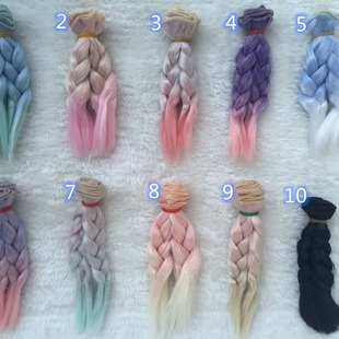 SD.BJD doll cotton doll wig hair row high temperature silk twist horizontal length 1 meter vertical length 25cm