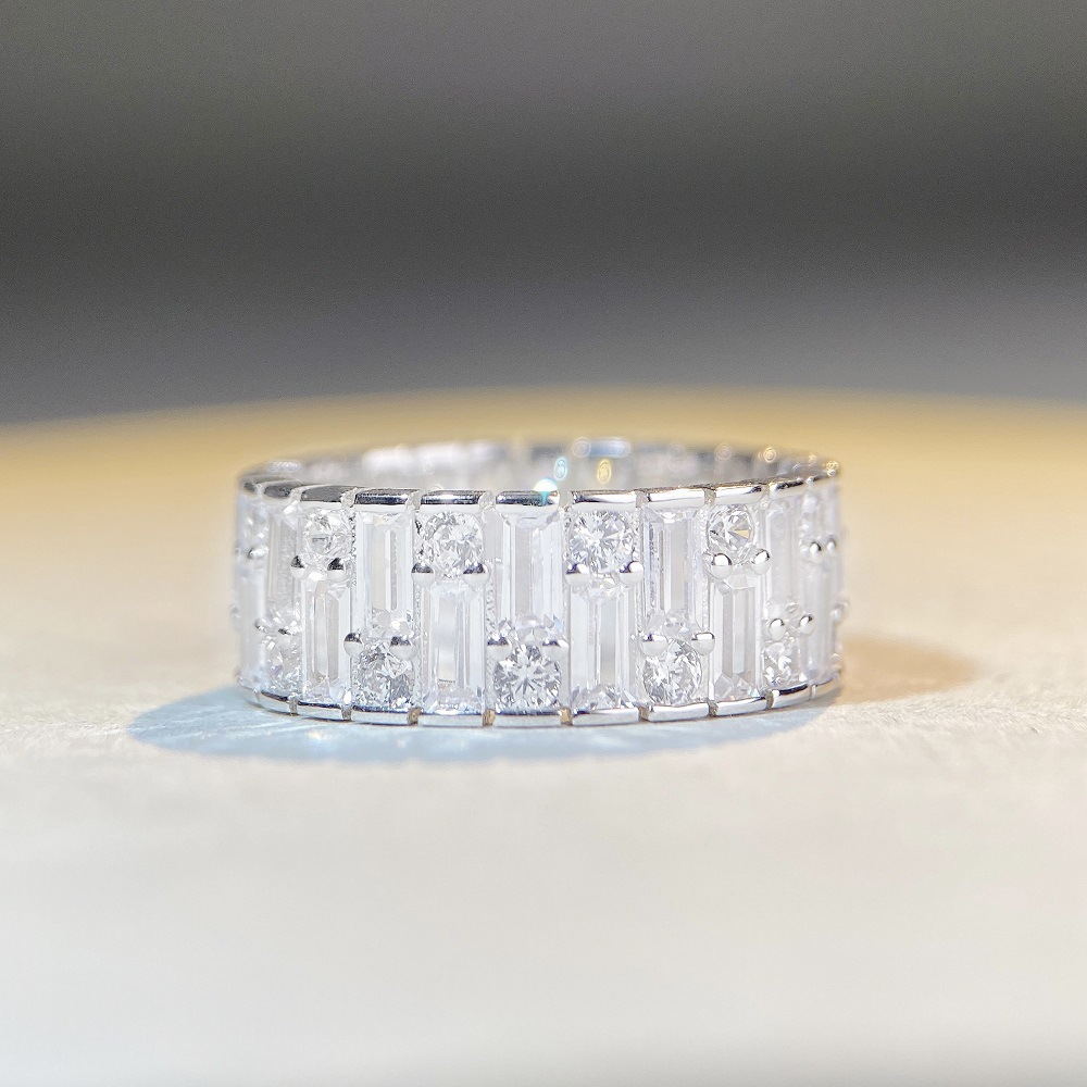 13g Weight Zircon Inlay Material Rings Classification 1 Piece Quantity 925 Sterling Silver Zircon Geometric Rings