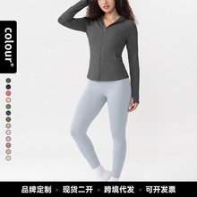 跨境欧美女款健身瑜伽透气速干衣套装跑步羽毛球户外运动服两件套