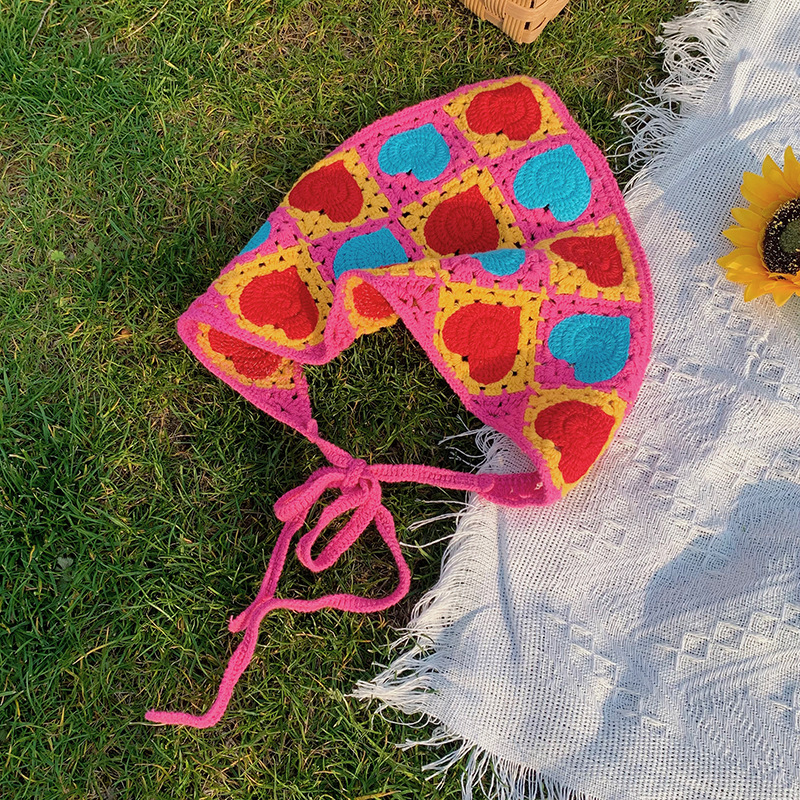 Dulce ins toallas triangulares francesas vino retro rojo cóncavo forma de toallas triangulares japonesas hechas a mano toallas de gancho