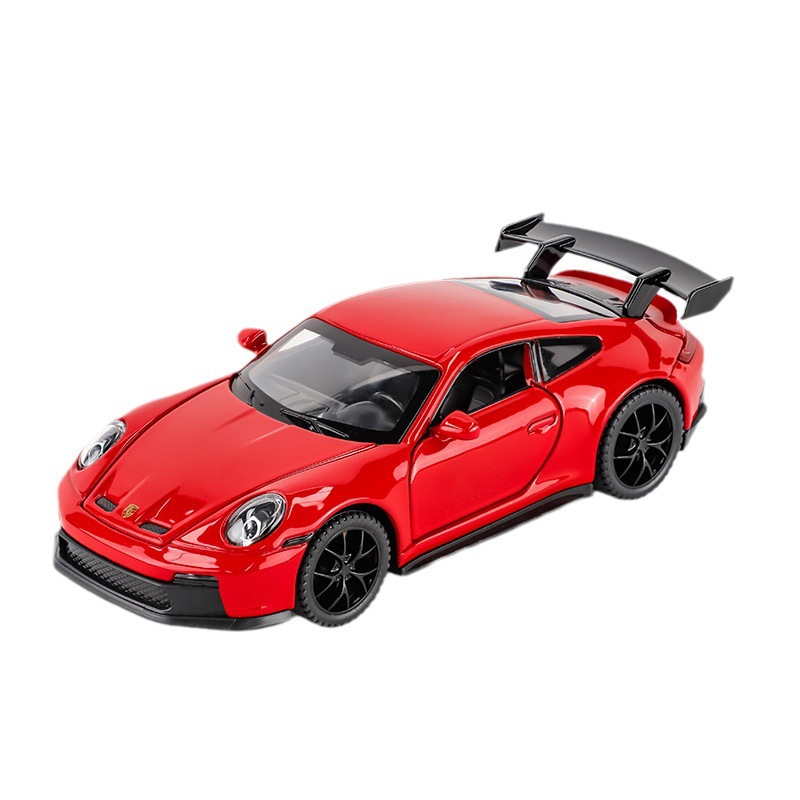 Zhongyuan xinghejin modelo de coche 1:32 tiempo garantizado 911 GT3 coche deportivo con sonido y luz Tire hacia atrás coche de juguete modelo de música adornos