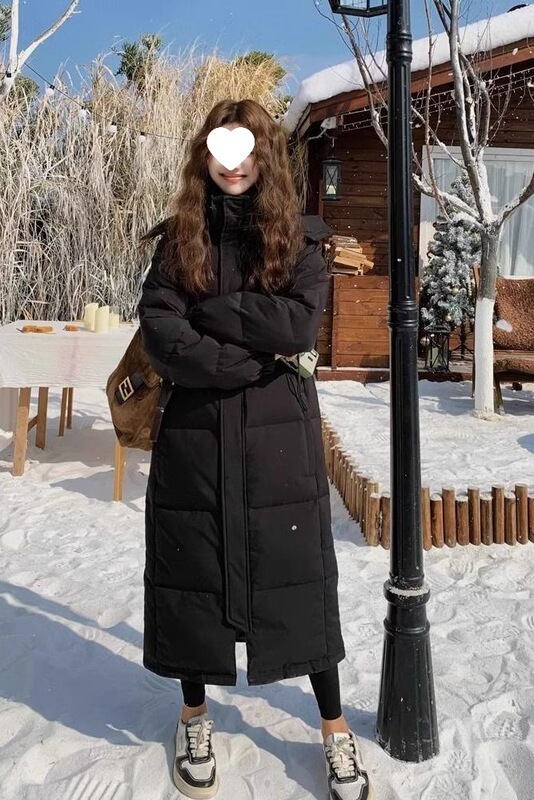 X1V20 Long down Jacket for Men and Women, Long Over-The-Knee Thickened Winter Loose Fit