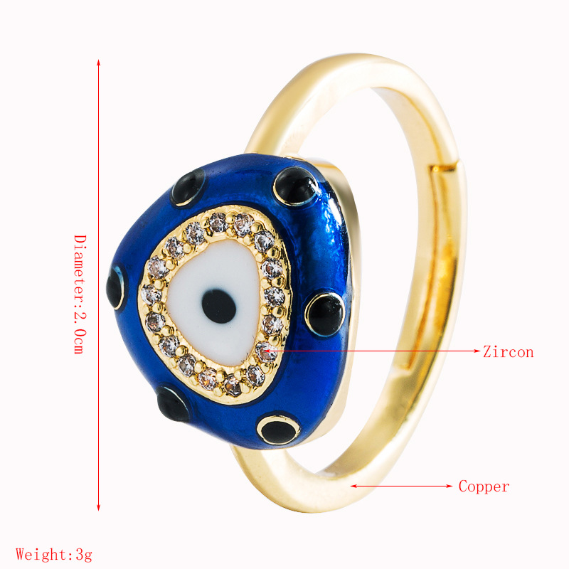 fashion oil dripping devils eye opening copper microinlaid ring wholesale nihaojewelrypicture1