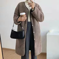 Autumn cardigan, thin brown down jacket, (Physicals), Korean style