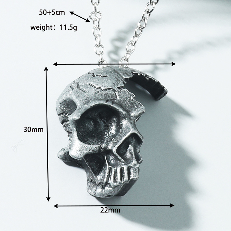 12g Weight 0.03µm Gold Plating Thickness Zinc Alloy Pendant Material Necklace Classification 201 Stainless Steel Chain Material box chain Chain Type Retro Geometric Alloy Titanium Steel Halloween Men'S Necklace
