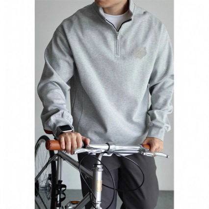 Cross-Border Casual Tiger Head Embroidered Half-Zip Stand Collar Sweatshirt Trendy Simple Loose Large Size Amazon Men's Sweatshirt