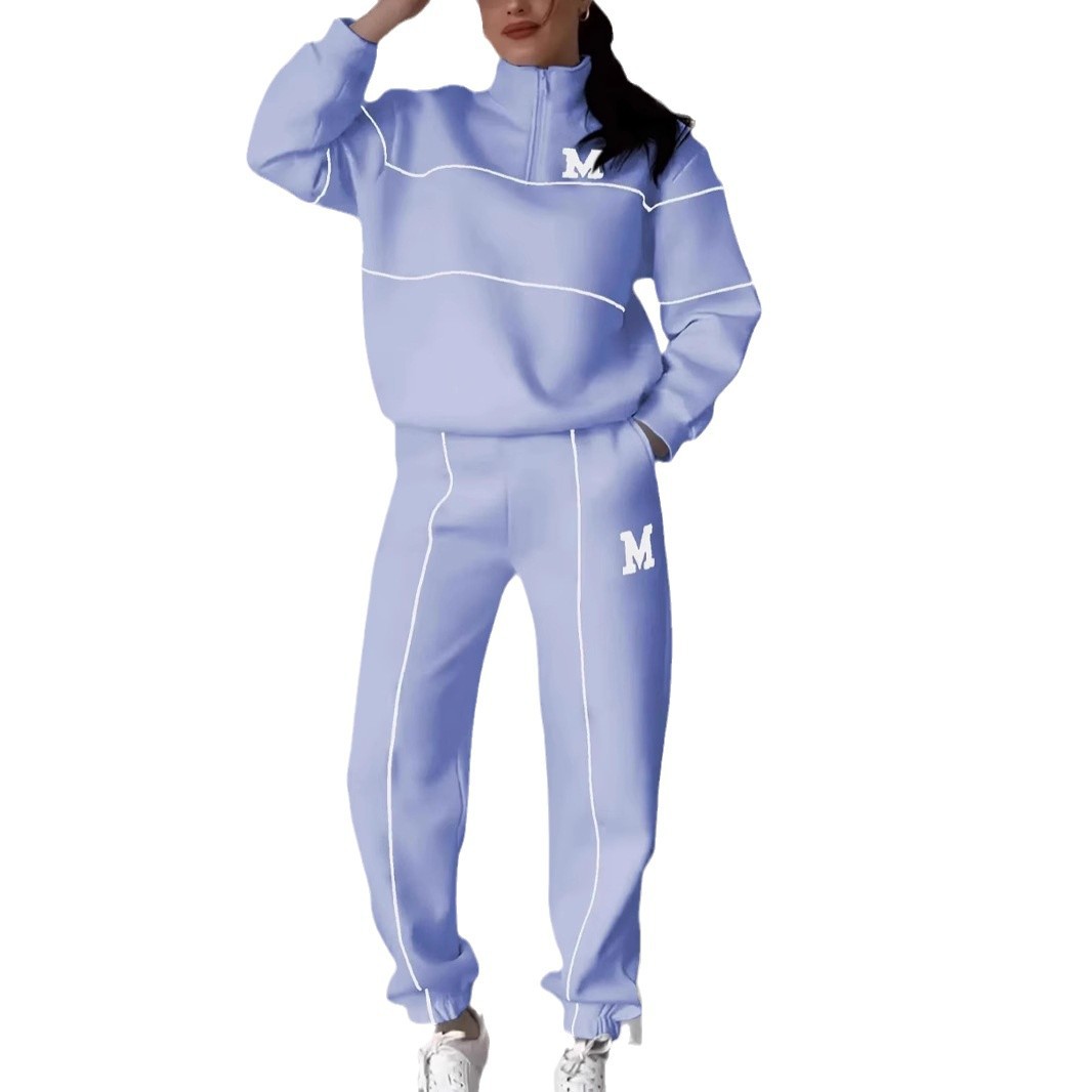 Women's Clothing autumn and winter new sweatshirt letter long sleeve trousers casual sports suit_voghion.com