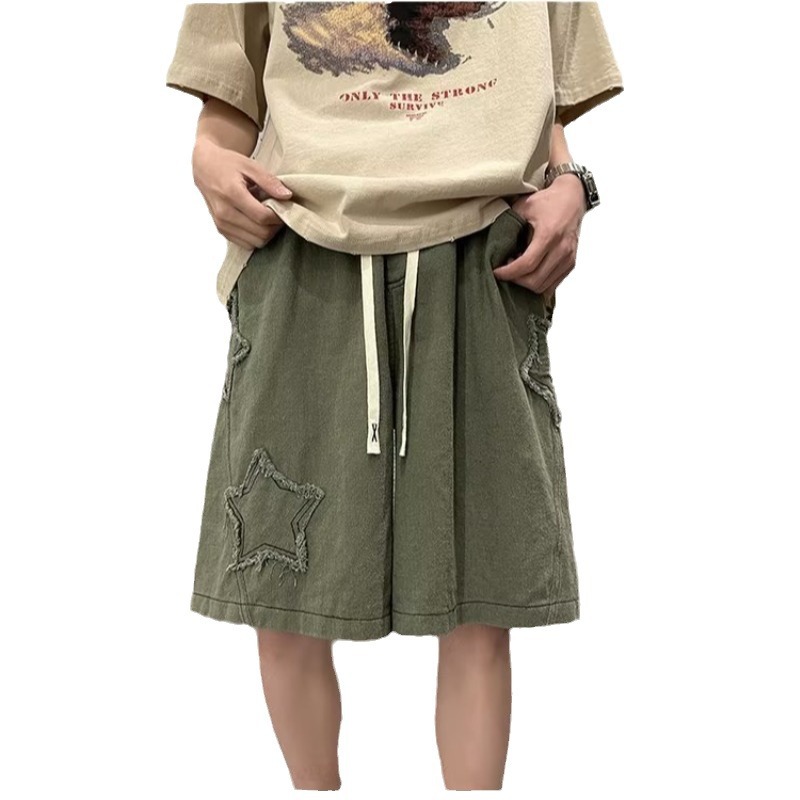 American-style hiphop Star Shorts Men's Summer Trendy Brand Yipi Shuai Fried Street Casual Heavy-weight Five-point Pants oversize