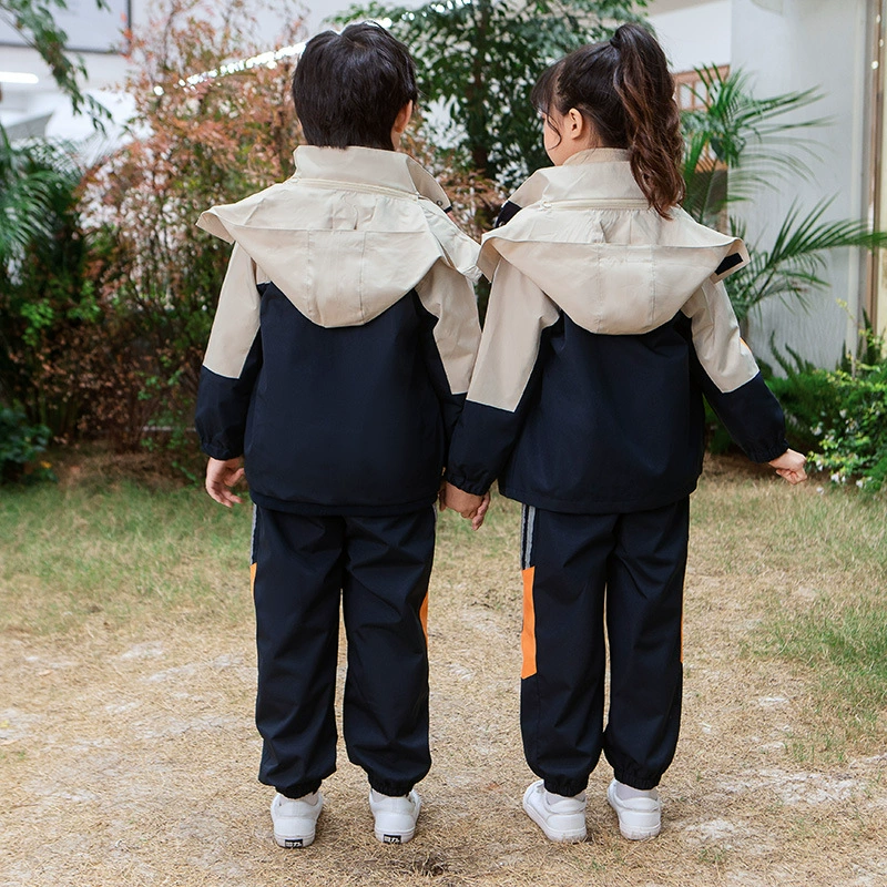  Autumn down jacket for kindergarten for elementary school students, uniform, children's sports winter set, 3 piece set