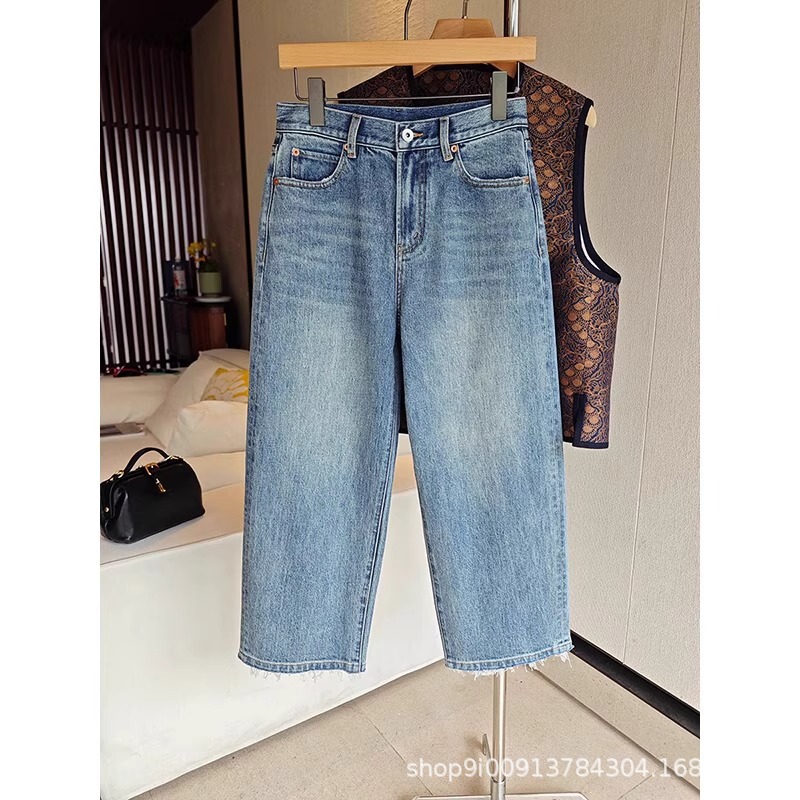 The Washed and Nine-Point Pants Are Perfect for the Love of Love! ! Light Blue Turkish Straight Jeans