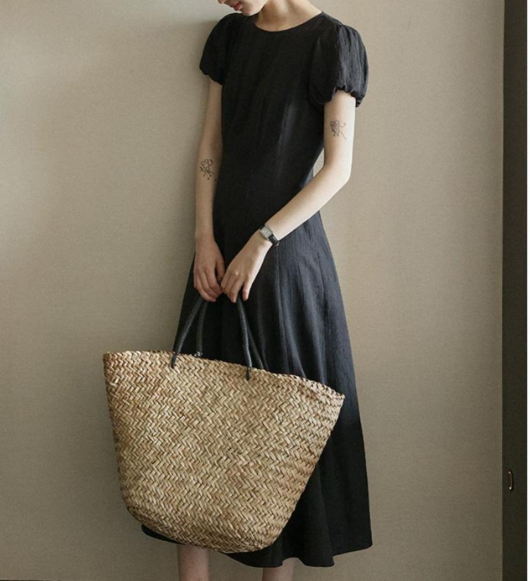 Váy maxi nữ thắt eo 12 miếng đứng cắt ren lông cừu kiểu Pháp sáng bóng — màu đen chi tiết 8