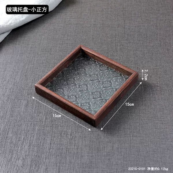 Small square glass tray