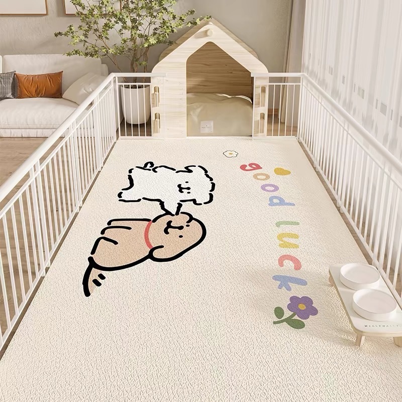 ペットフロアマット防水と尿防止犬防水フェンス犬小屋マット犬ケージ耐摩耗性洗濯不要の拭き取り可能なカーペット|undefined