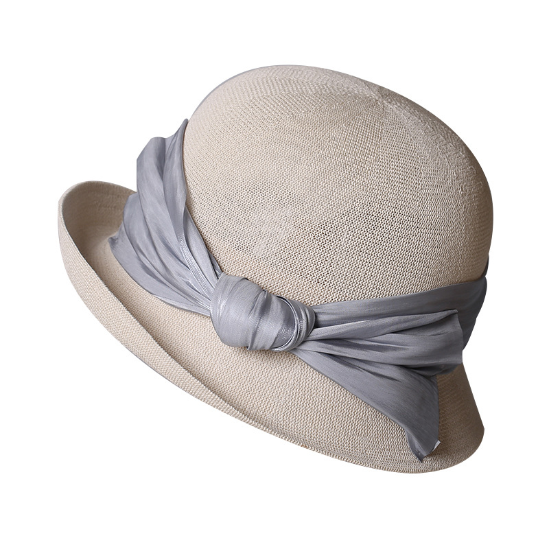 Japanese Style Washi Paper Bucket Hat For Women - Summer Sun Protection Luxury Bow-Knot Linen Sun Hat Trendy - Thumbnail 5
