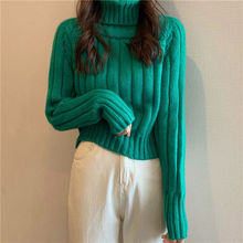 短款高领毛衣女秋冬装韩系宽松打底衫内搭外穿百搭针织衫长袖上衣