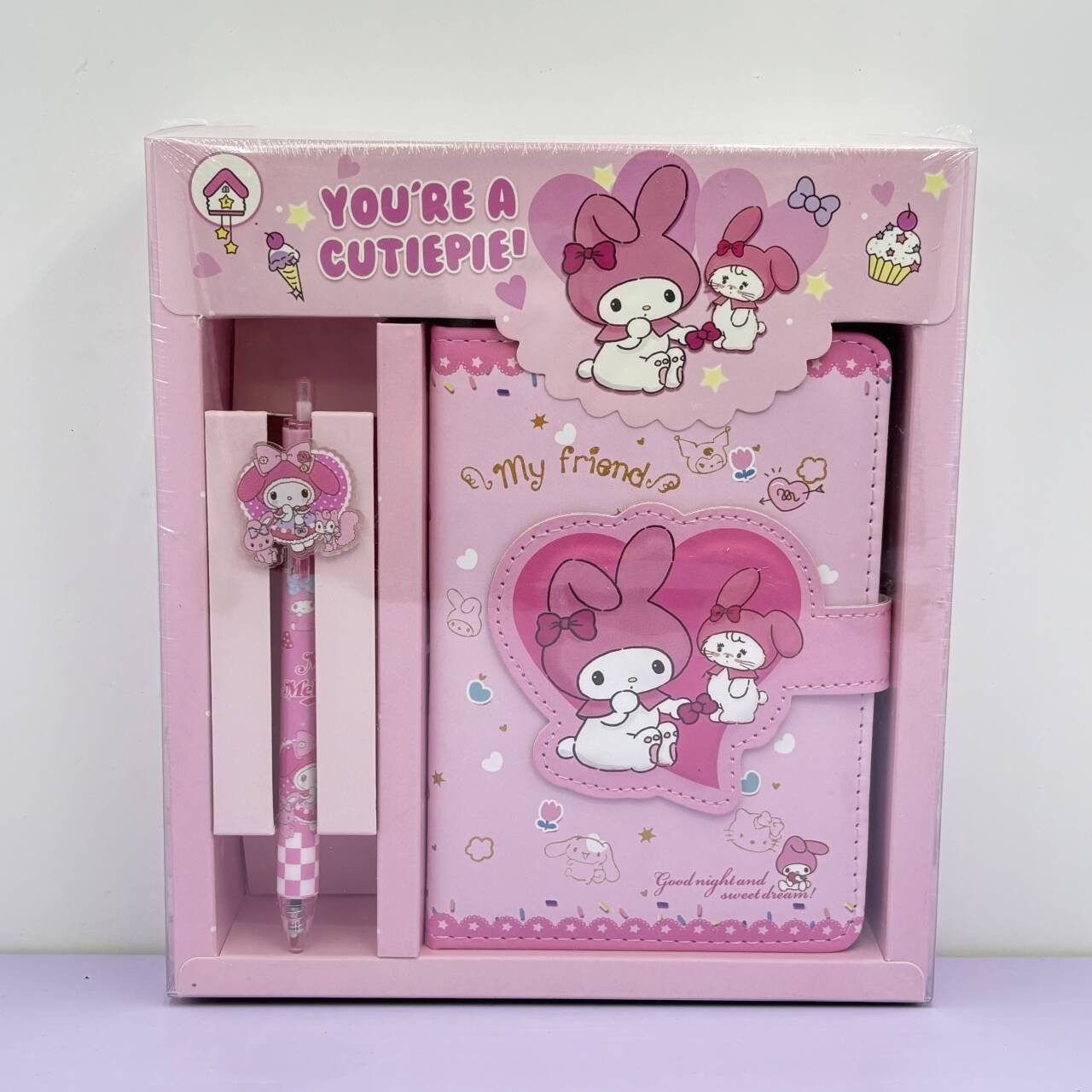Sanrio PU cuaderno de mano estudiantes LABUBU comercio exterior artesanal en el viento conjunto de cajas de regalo de chicas del 1 de junio