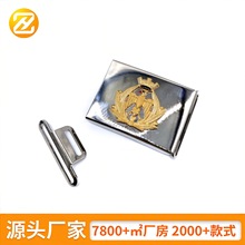 源头厂家织带尾扣环保铜皮带扣光身锌合金扣头logo平滑战术腰带扣
