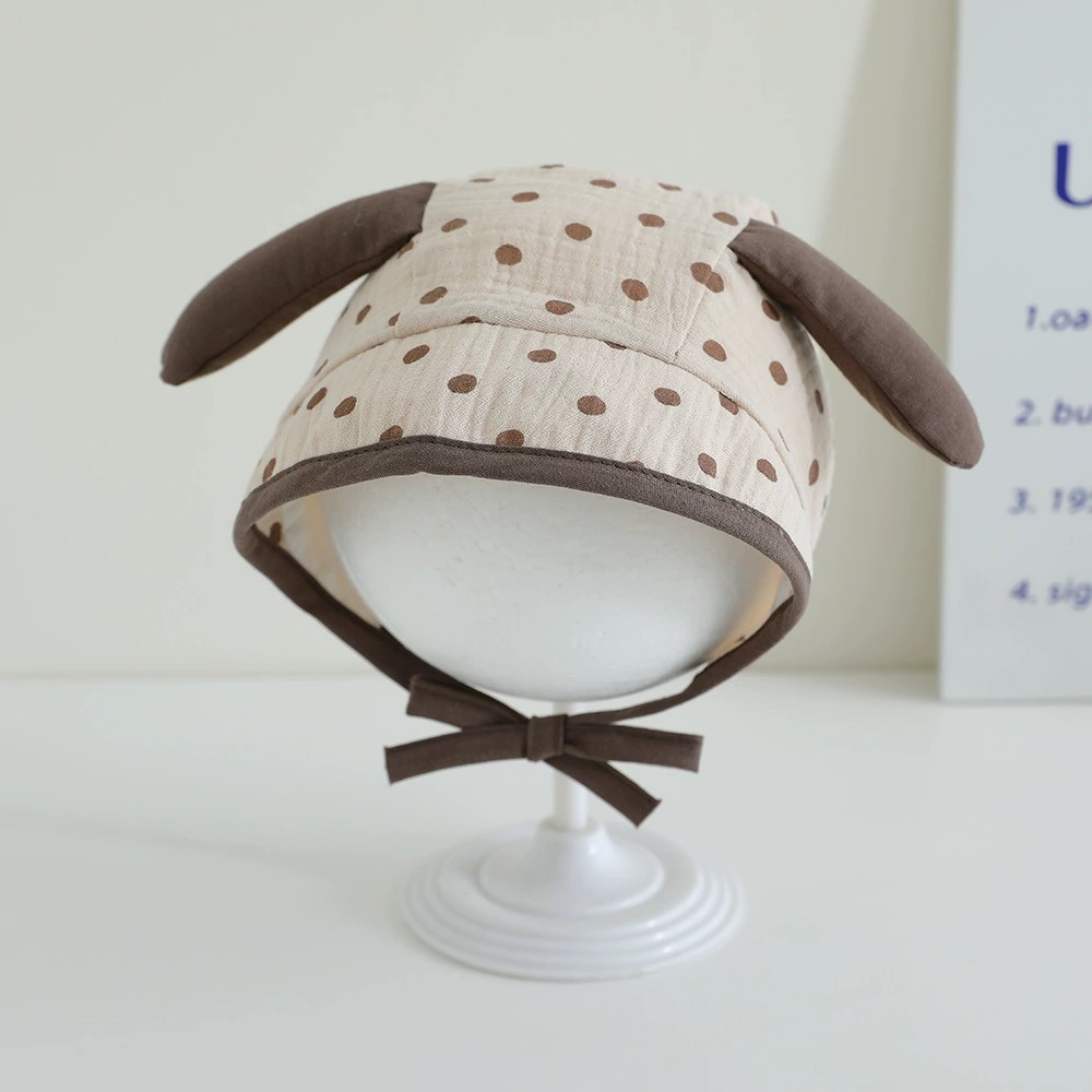 Sombrero de bebé super lindo punto de onda de dibujos animados para bebés femeninos gorra de sombrero de aire exterior de doble capa caliente primavera y otoño lindos gorros para las orejas