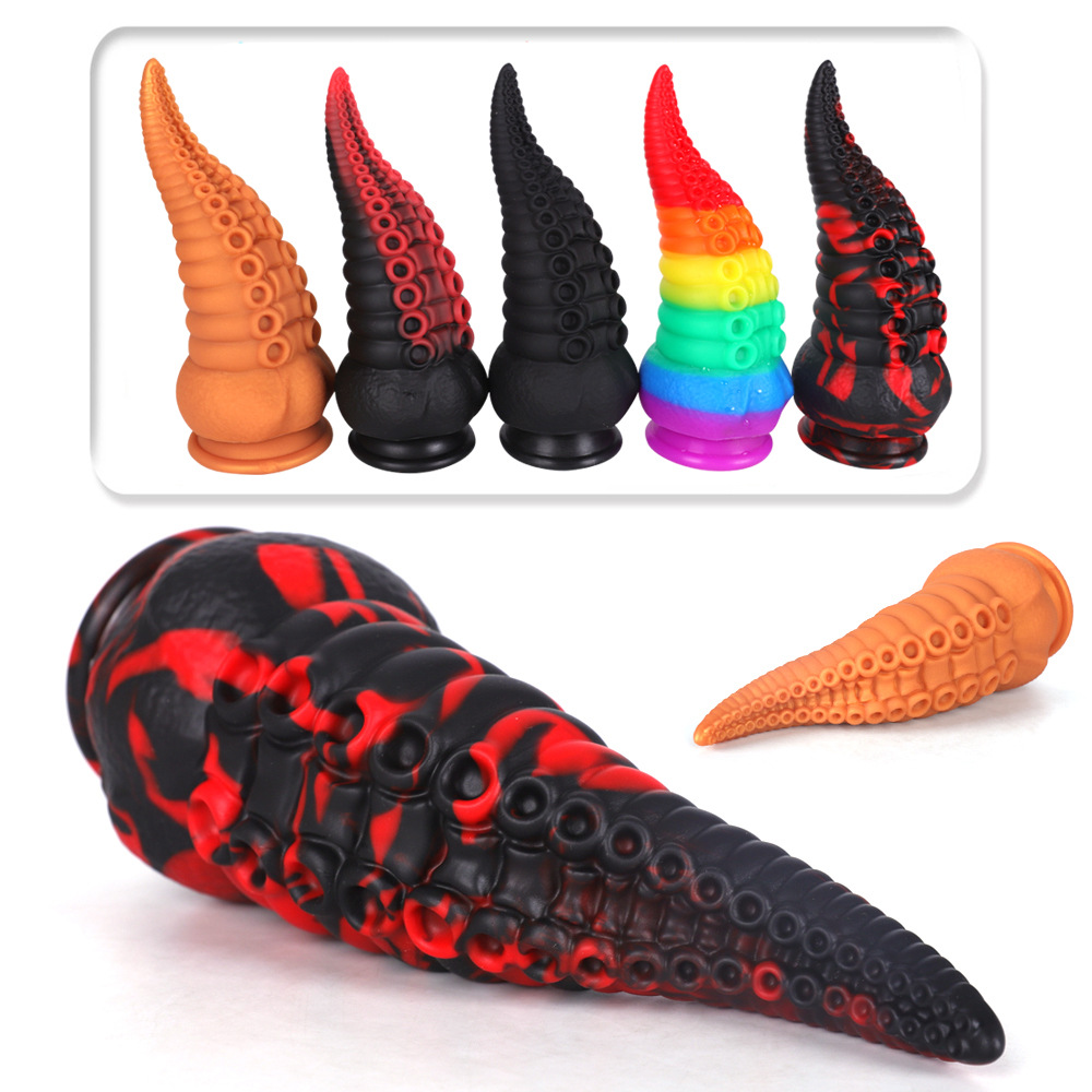 Silicona líquida color mezclado pulpo anal plug anal suave unisex de forma especial expansor anal dildo pene