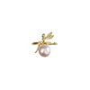 Beads from pearl, copper fashionable zirconium, sophisticated ring, 18 carat, micro incrustation