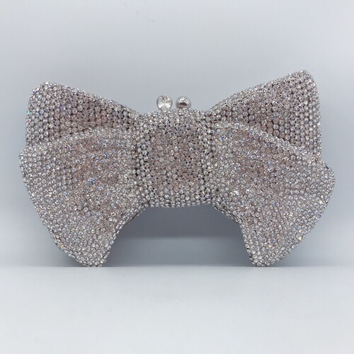  new cross-border bow diamond dinner bag foreign trade banquet full diamond clutch bag small cosmetic bag women's bag