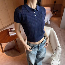 2026春夏RL拉夫针织衫短袖POLO领棉小马标麻花韩系复古毛衣女亲子