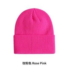 厂家直销毛线帽冬季新款罗斯粉防风保暖透气圆顶ins风