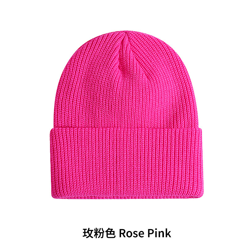 厂家直销毛线帽冬季新款罗斯粉防风保暖透气圆顶ins风
