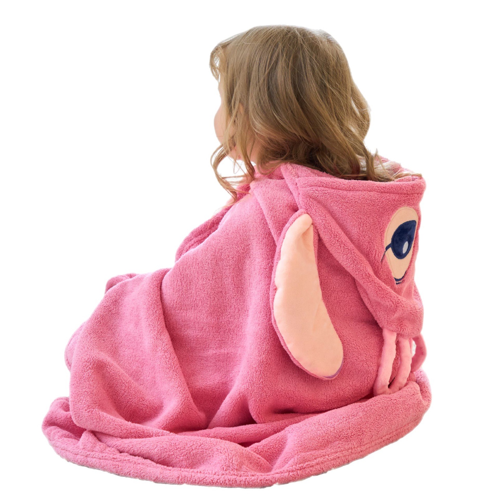 Disney Stitch toallas de baño para niños coral pelusa bebé capuz bata bata de playa toallas de baño con sombrero