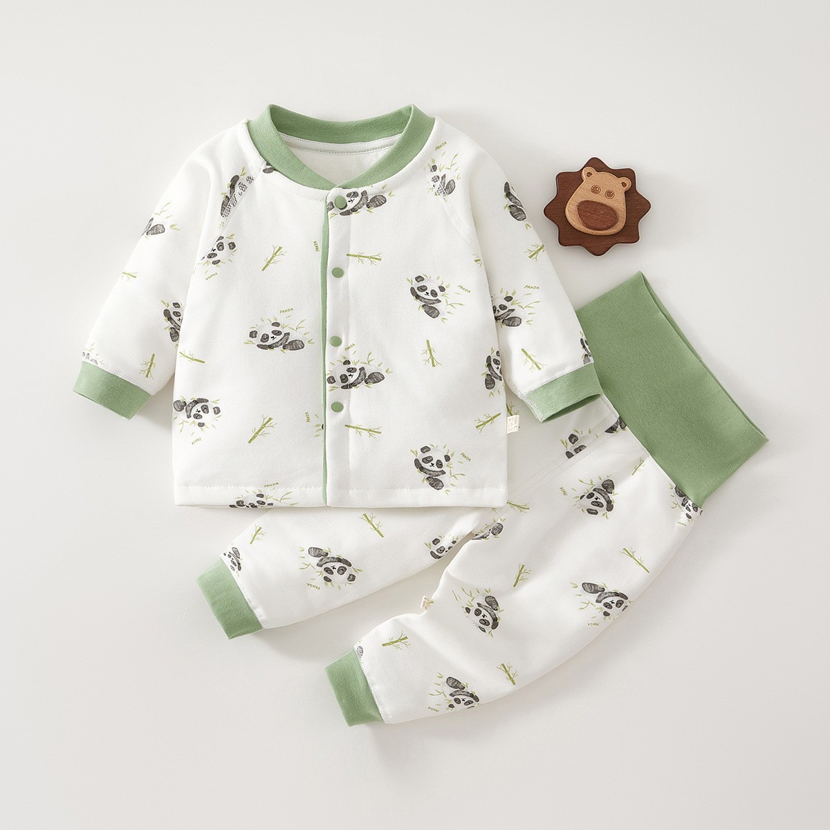 Baby Spring Cotton Two-Piece Set for Boys and Girls Baby Cotton Warm Clothes suit Class A Split 40g Thin Cotton Home Clothes