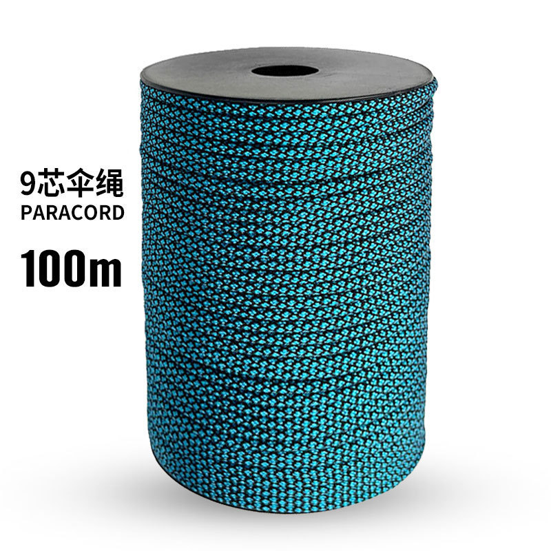 100 metros de eje 9 núcleos de cuerda de paraguas al aire libre caminata salvaje supervivencia de emergencia DIY pulsera trenzada multipropósito