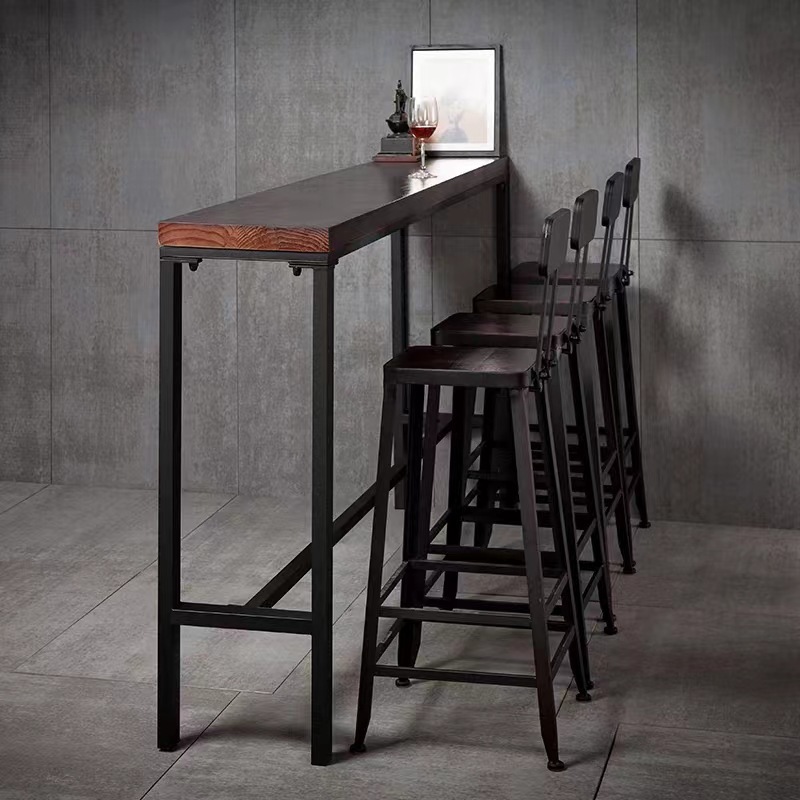 Silla de bar de lujo ligera de alta calidad taburete de hierro forjado respaldo de alta calidad café restaurante silla alta de bar image 5