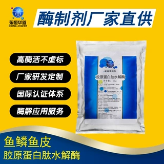 东恒华道厂家鳕鱼皮胶原蛋白肽水解酶 罗非鱼鳞胶原蛋白肽水解酶