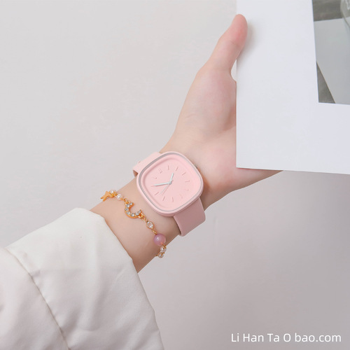 Cream-colored watch for Instagram, high-quality and stylish, suitable for female students, summer forest-style, suitable for primary and secondary school students, simple and fresh, unique design