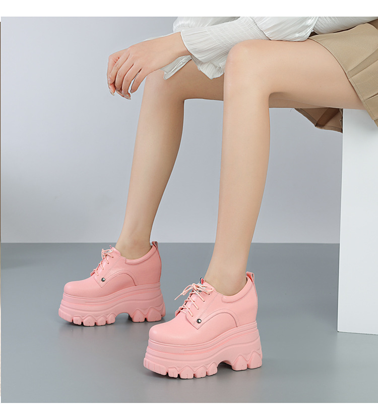 Giày nữ đế xuồng cao miệng sâu độn bên trong 12cm — Màu nâu chi tiết 6