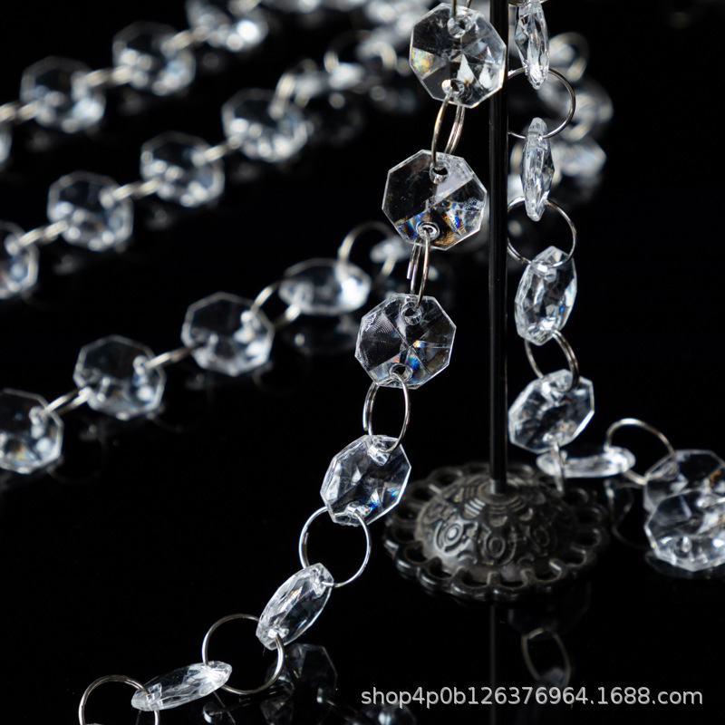 New Acrylic DIY Crystal Octagonal Beads Partition Curtain Hanging Curtain Wedding Bead Curtain Road Guide Ceiling Decoration