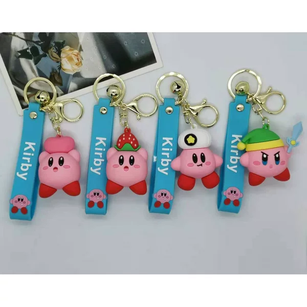 New Creative Cartoon Anime Kirby Doll Keychain Pendant Cute Girly Bag Charm Gift