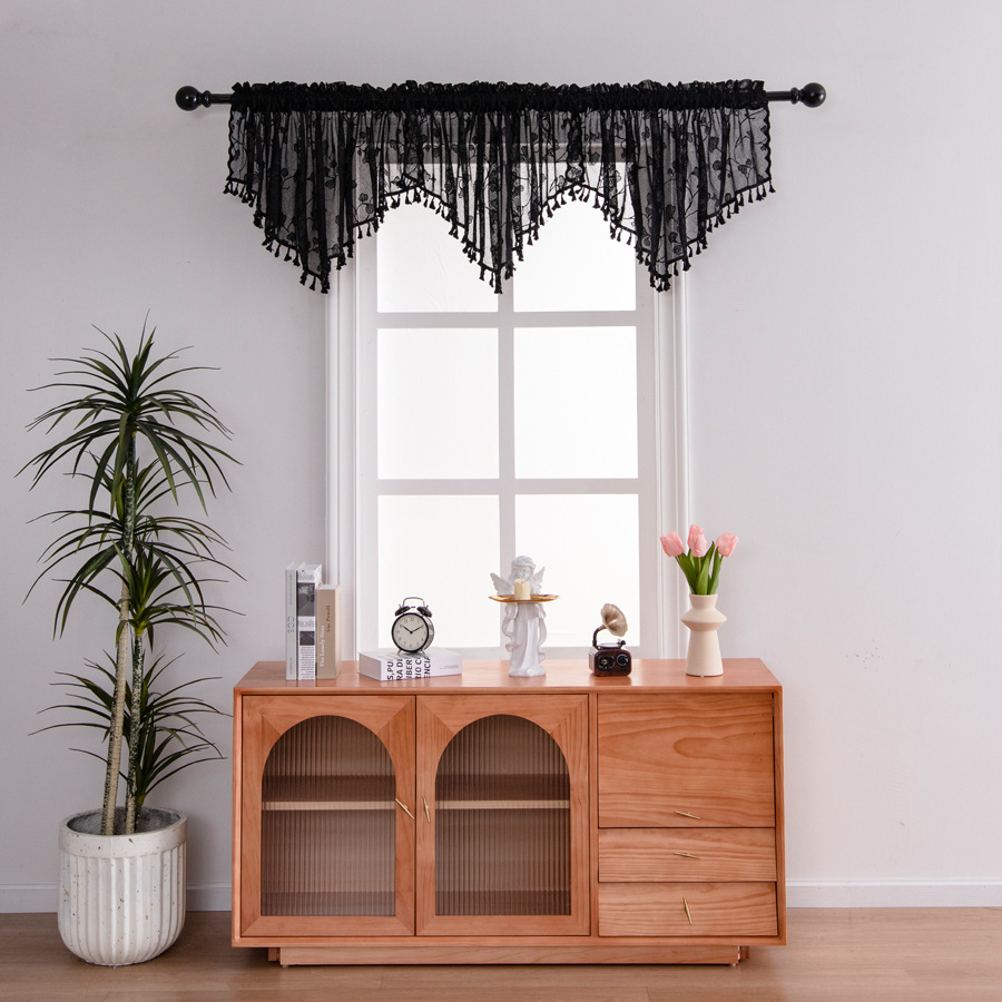 Factory direct American curtain screen triangle curtain kitchen curtain small curtain rod curtain finished wholesale