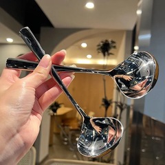 不锈钢大汤勺家用长柄汤匙调羹汤壳火锅勺厨房加厚大号盛汤勺批发