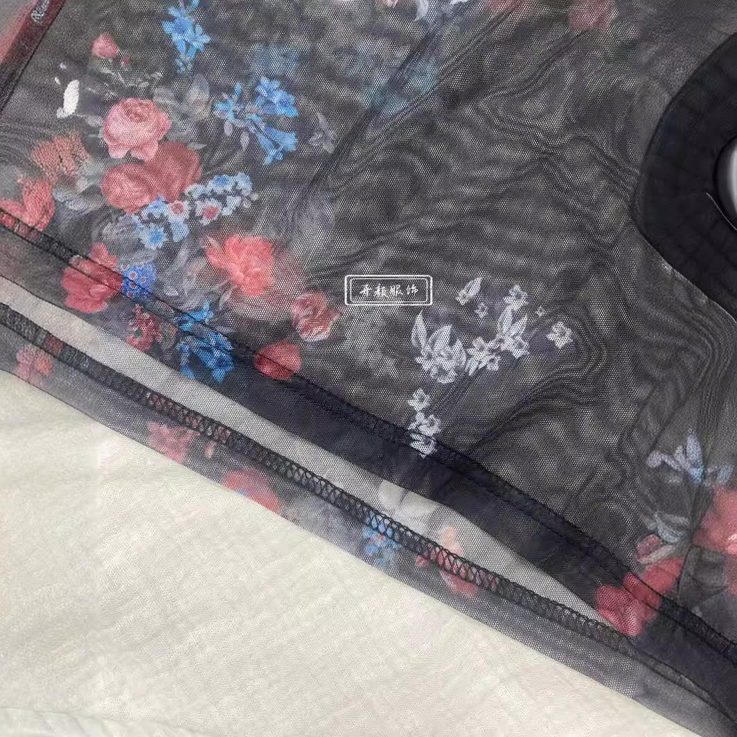 Camiseta Interior Transparente para Hombre, Ajustada y Sexy, Estilo Europeo y Americano, Ropa Masculina Transfronteriza, Camiseta de Malla con Estampado Floral, Novedad 2025