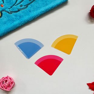 New Fan-Shaped Bookmark Leather Mini Portable Gift Fan-Shaped Bookmark Book Page Clip Book Corner Protective Cover