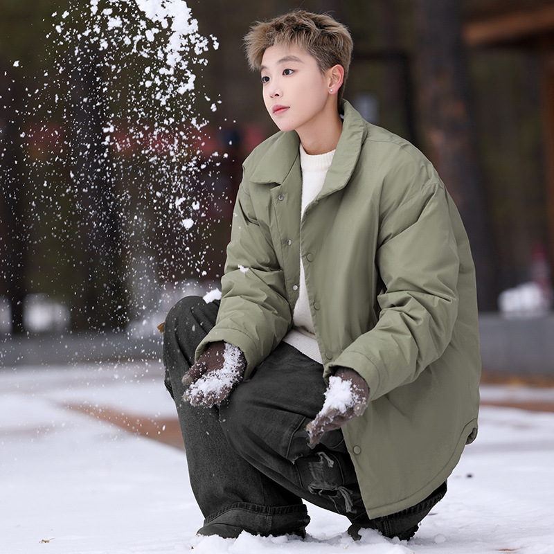 Japanese retro winter light and thin keep warm down jacket with down