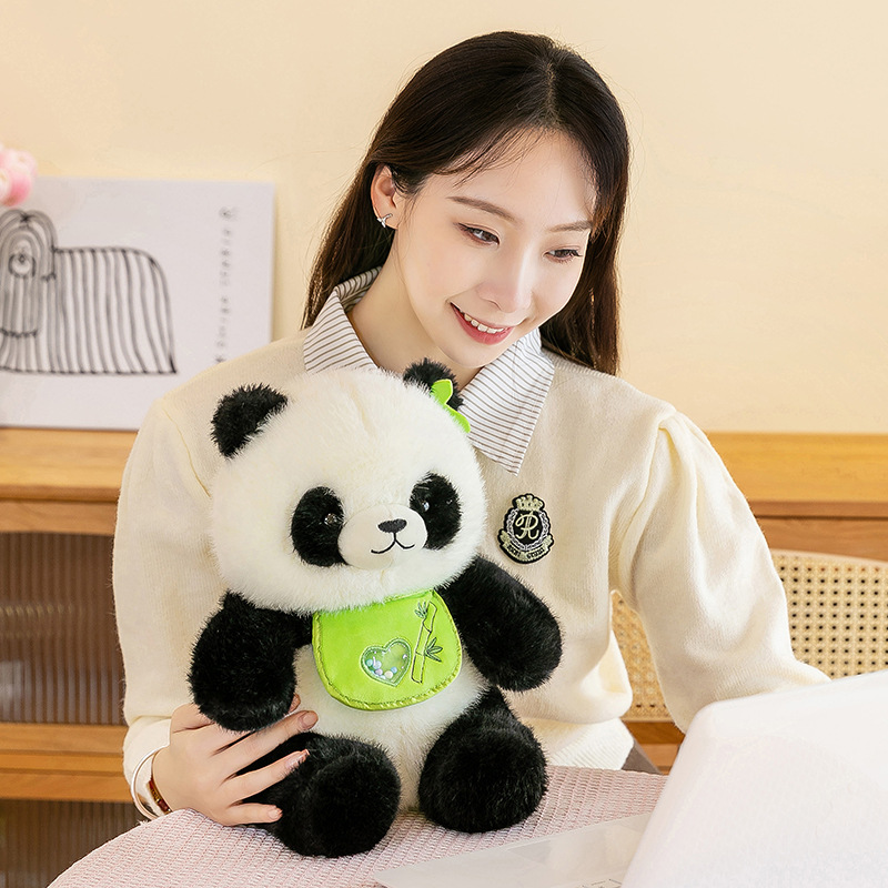 Lindo tesoro nacional panda panda peluche muñeca babero panda muñeca almohada sala de estar decoración muñeca regalo