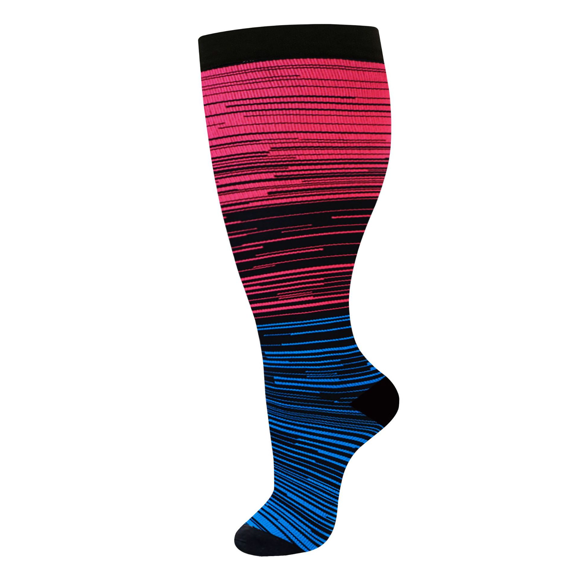 굵은 라인 로즈 레드 + 라이트 블루