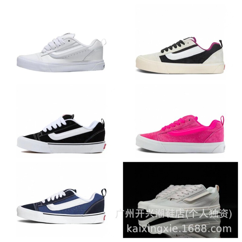 Van Vans Knuskool Men's and Women's Joint Brand Large Logo Loafers Vans Classic Couple Casual Canvas Shoes