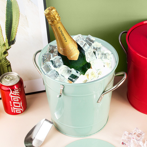Retro household ice bucket bar beer champagne red wine ice bucket export Nordic European style iron ice bucket high appearance